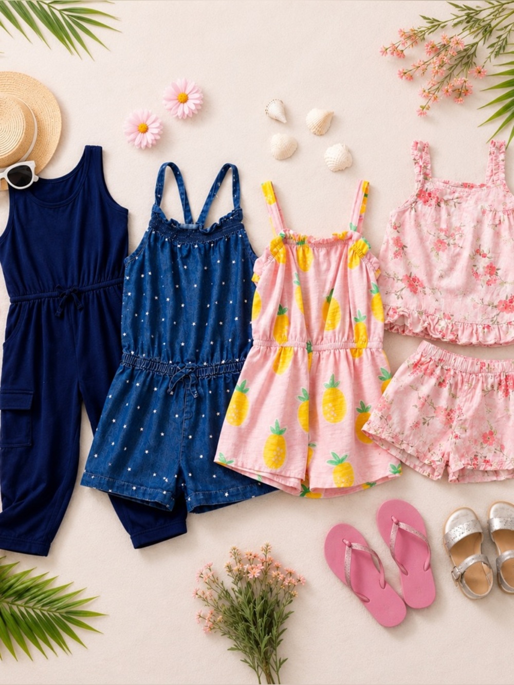 Girls Summer Outfit Bundle Size 7/7-8 Wonder Nation Cat & Jack Vince Camuto